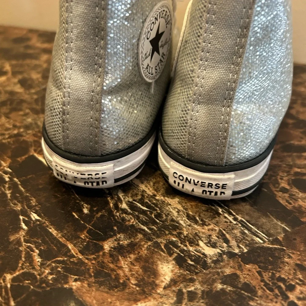 Converse Silver High-Top Sneakers - size 3